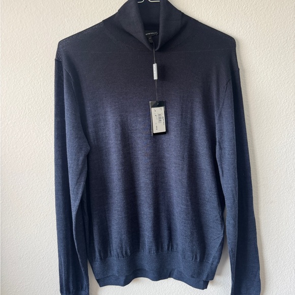 Emporio Armani Dark Blue Turtleneck Sweater - Picture 1 of 4